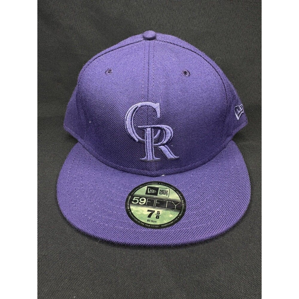 Vintage Colorado Rockies MLB Purple New Era 59FIFTY Fitted Cap Hat 7 5/8 NWT